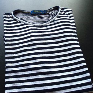 RALPH LAUREN POLO STRIPE DOUBLE LAYER T-SHIRT